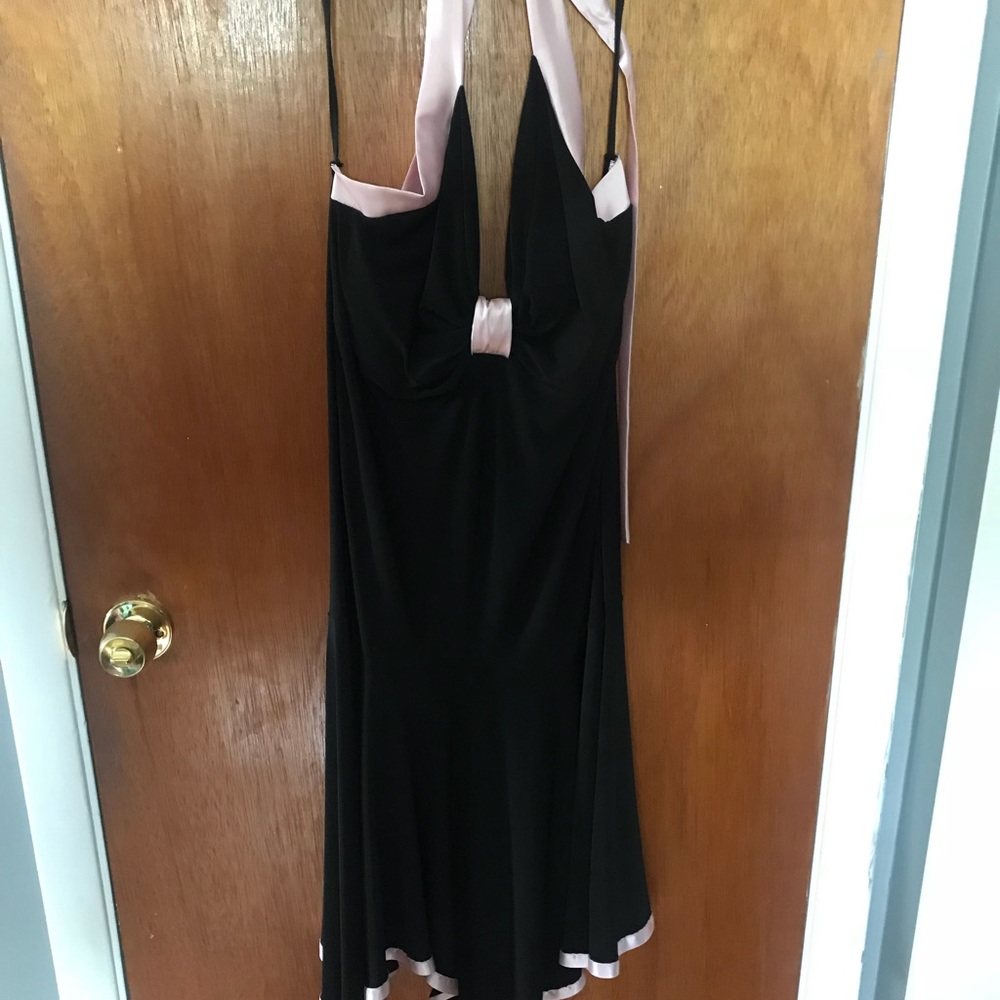 Black Dress with Light Pink Trim